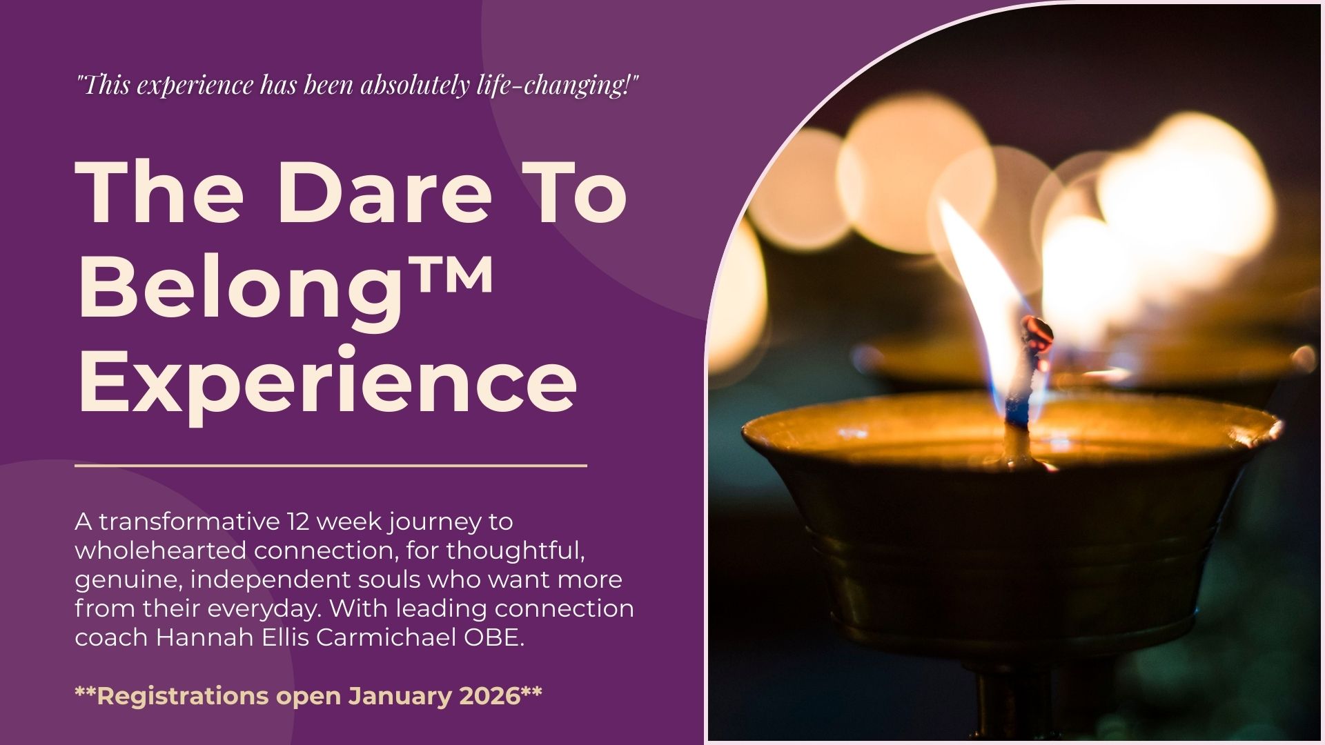 advert for Hannah Carmichael's Dare To Belong small group coaching experience